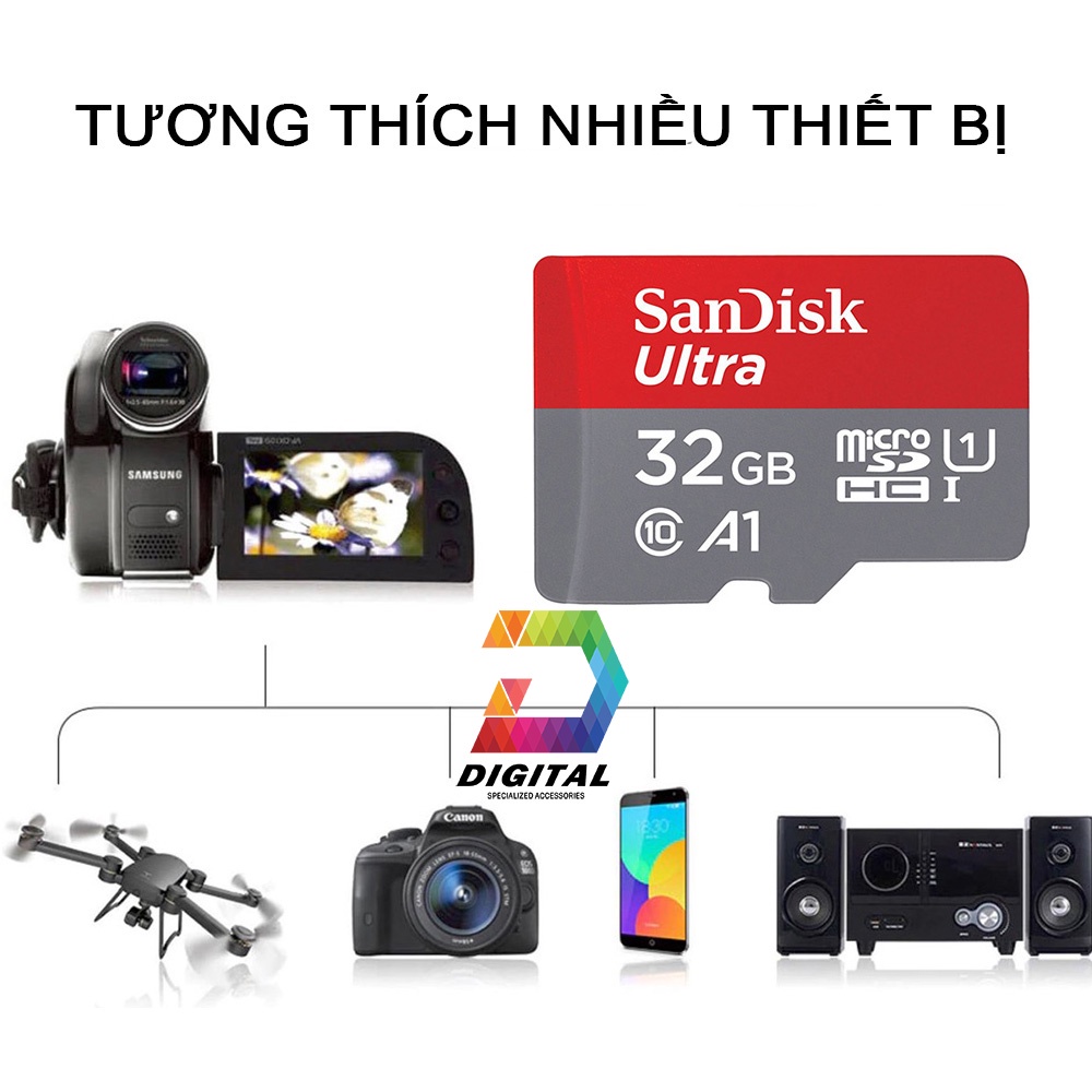 Thẻ Nhớ SanDisk Ultra 100MB/s MicroSDXC UHS-I A1 Chính Hãng