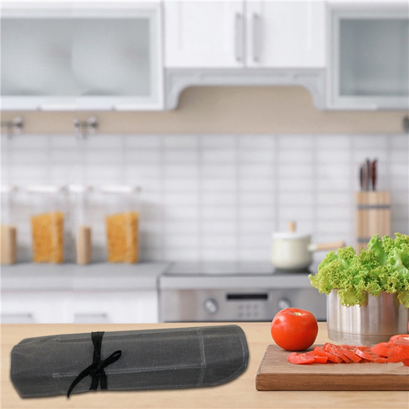 Cuộn Túi Vải Bạt Bọc Dao Kéo Nấu Ăn Tiện Dụng
