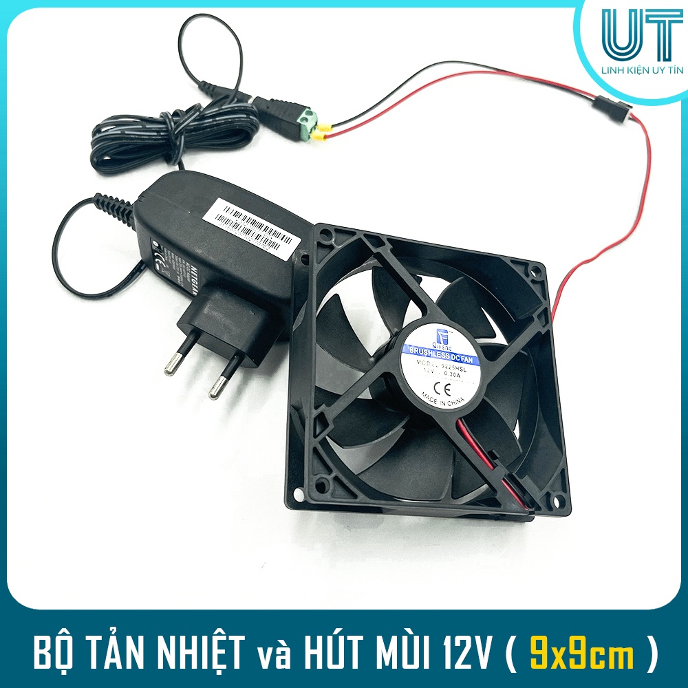 Combo bộ quạt tản nhiệt và hút mùi 1 quạt 12V 3000RPM - Tản nhiệt cho máy tính, hút mùi hút khói