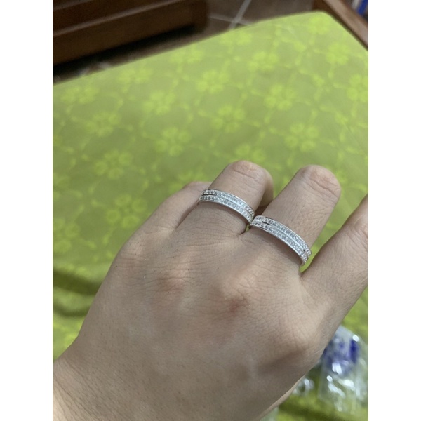 Nhẫn 2 hàng đá xung quanh bạc ta chuẩn