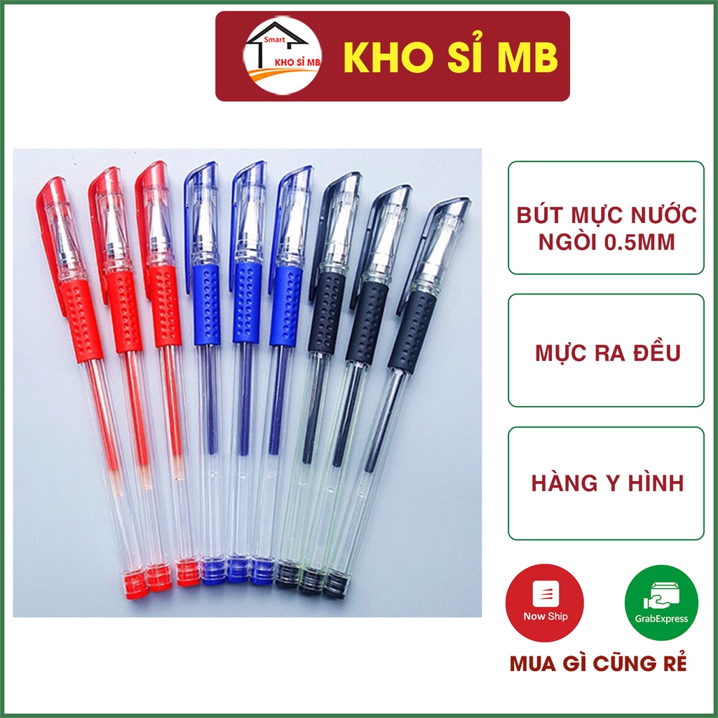Bút bi mực nước màu xanh, màu đen kho sỉ mb