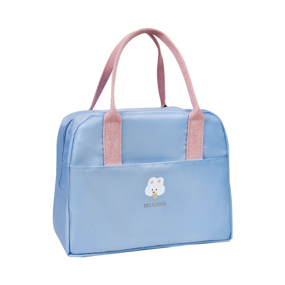 Túi giữ nhiệt ONUOBAO cỡ lớn màu macaron có khung thép oxford đựng cơm trưa