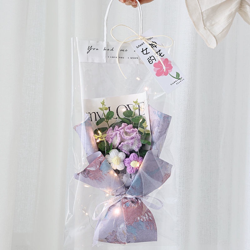 Sản Phẩm Hoàn Thiện Bó Hoa Cẩm Chướng Bằng Len Thủ Công Sáng Tạo Làm Quà Tặng Sinh Nhật Bạn Gái / Mẹ Cho Bạn Gái