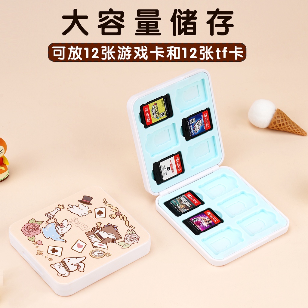 Ốp Bảo Vệ Máy Chơi Game Nintendo Switch Cứng Trong Suốt Hình Thỏ Alice Đáng Yêu