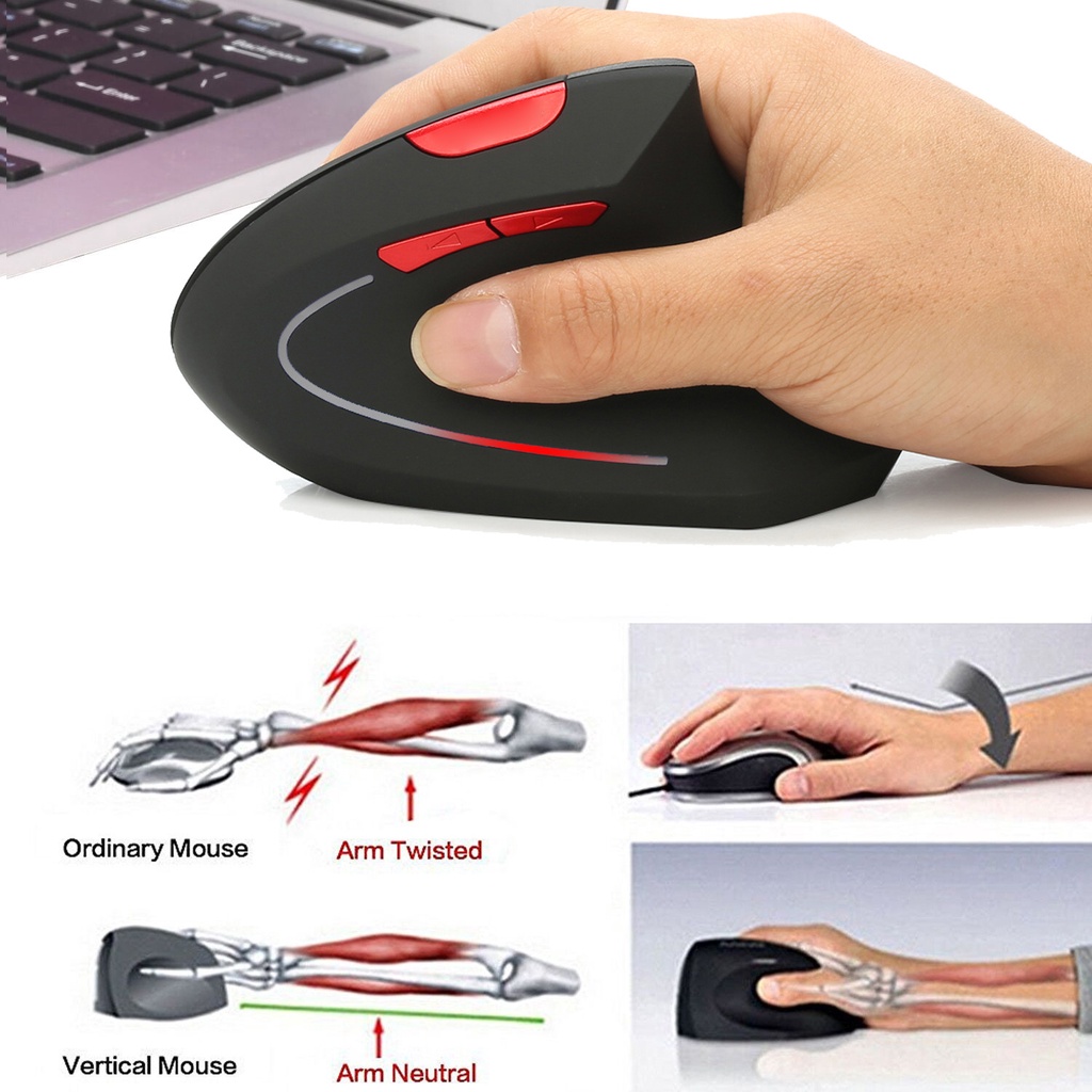 MC-Wireless Mouse Bluetooth V3 0 Vertical Laptop Mouse Adjustable Portable Computer Accessory
