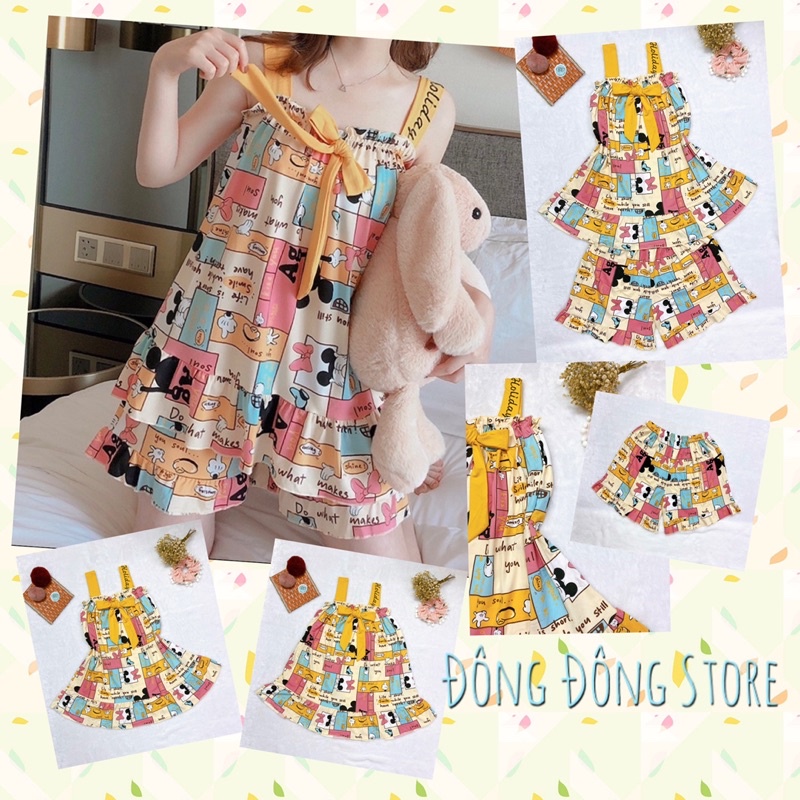 🌿ĐỒ BỘ 2 DÂY CHẤT THUN SỮA - HỌA TIẾT SIÊU XINH💕🌿