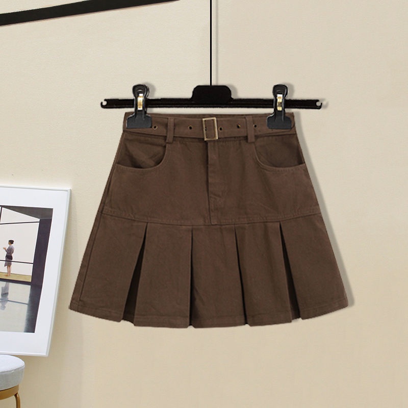 Set Áo Thun Ngắn Tay Plus Size + Chân Váy Xếp Ly Phong Cách Hàn Quốc Thời Trang Mùa Hè 2022