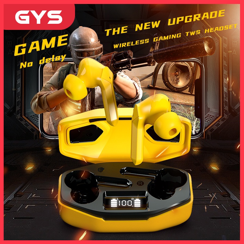 Tai nghe chơi game không dây TWS Bluetooth 5.1, Độ trễ thấp không dây và Màn hình kỹ thuật số cảm ứng thông minh với Mic, Tai nghe không dây thực sự dành cho Android và iPhone