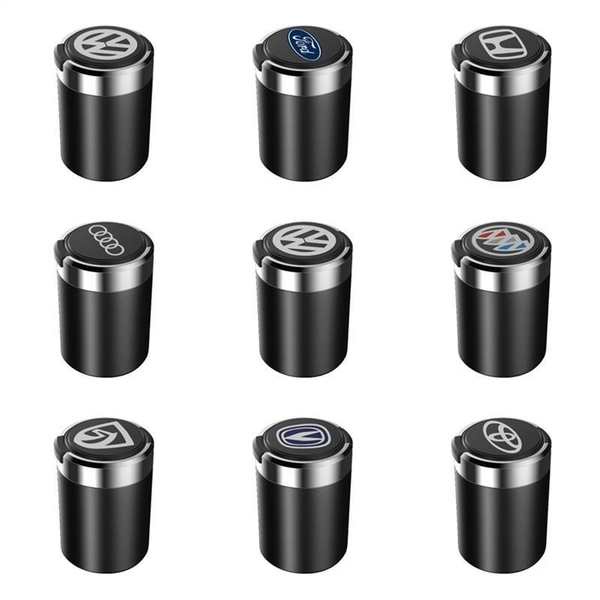 Ღツ Gạt Tàn Thuốc Lá Kim Loại Sáng Tạo Có Đèn Dùng Trong Xe Hơi