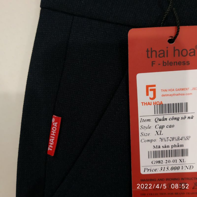 Thái Hoà Chính Hãng Quần tây lưng cao tôn vòng 3 cực đẹp G982