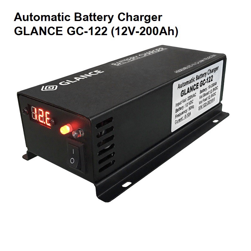 Máy nạp ắc quy tự động 3 giai đoạn GLANCE Battery Charger GC-122 (12V-200Ah)