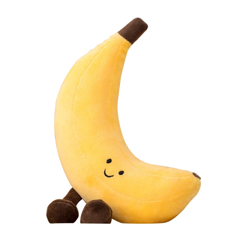 Whi Thú Nhồi Bông Hình Cây Cà Tím / Đào / Chuối / Lê Sáng Tạo Trang Trí Kệ Sách