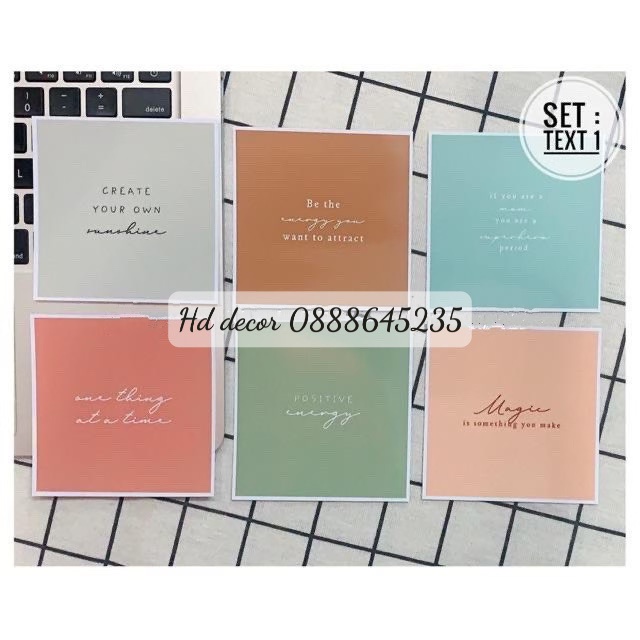 [ FreeShip ] Set 6 tấm postcard thiệp TEXT, TONY có sẵn decor tranh trí phòng cực xinh