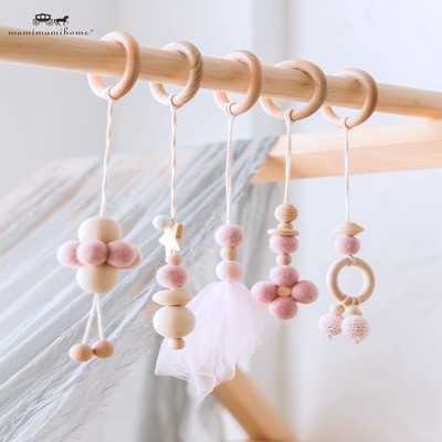 Bộ 5 cái chuông lắc MAMIMAMIHOME hình hoa treo nôi mài răng không độc cho em bé