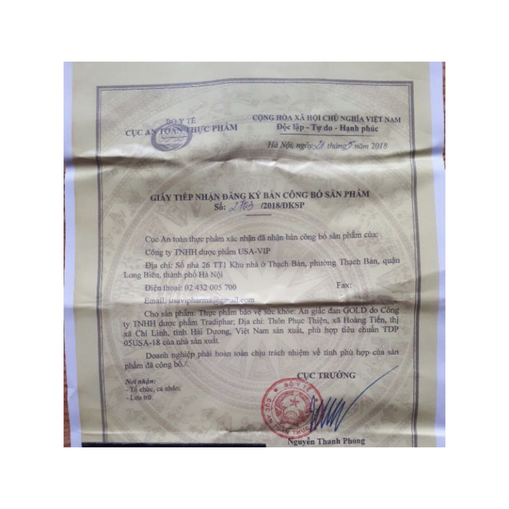 An giấc đan Gold 30v