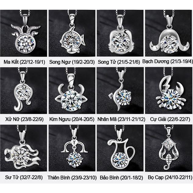 Mặt Dây Chuyền 12 Cung Hoàng Đạo Chọn Cung Tùy Ý !