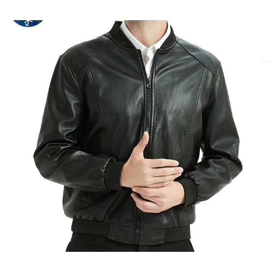 Áo da jacket/Áo khoác/Áo da nam da nhân tạo, phong cách Hàn Quốc, phù hợp cho mùa xuân