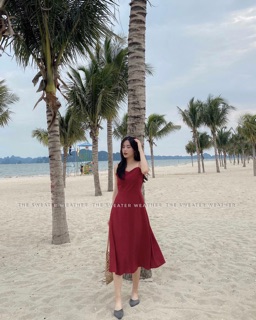 Váy maxi hai dây hở lưng (tặng kèm dán ngực)