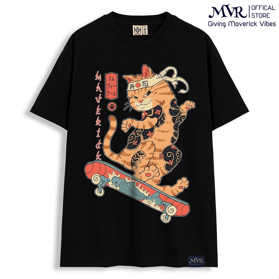 Áo thun unisex đẹp form rộng tay lỡ mèo nhật lướt ván phong cách đường phố ngầu MVR size rộng phôm Hàn Quốc TT1420