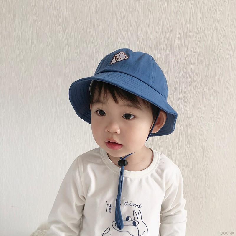 Nón Vành Chống Nắng Thêu Hình Gấu Dễ Thương Cho Bé