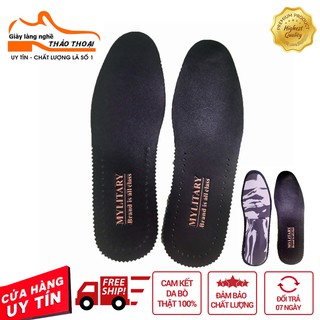 Miếng lót giày tây bằng da bò cao cấp MYLITARY ảnh thật 100%