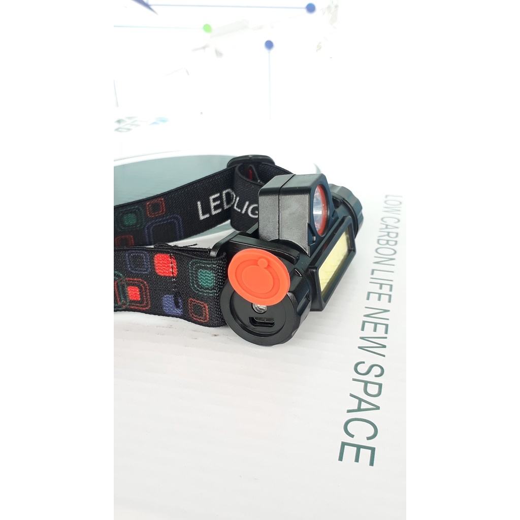 Đèn đội đầu mini thiết kế tinh gọn tích hợp có sạc USB siêu tiện dụng Đèn có thể xoay 90 độ