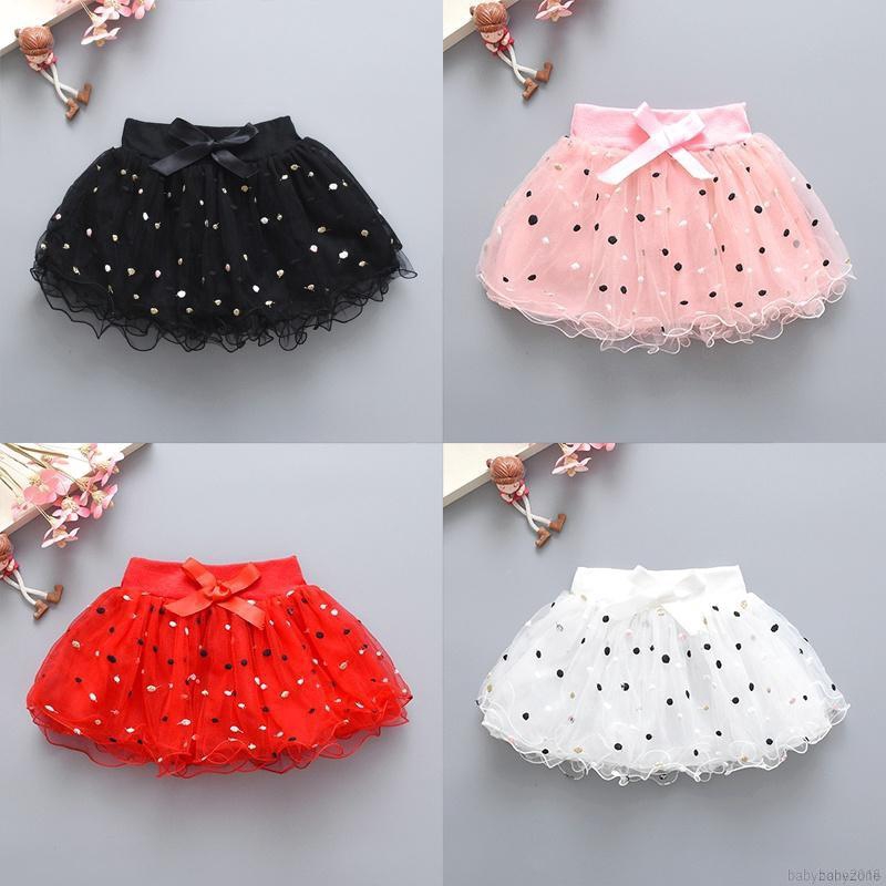 Chân váy xòe chấm bi xinh xắn cho bé gái