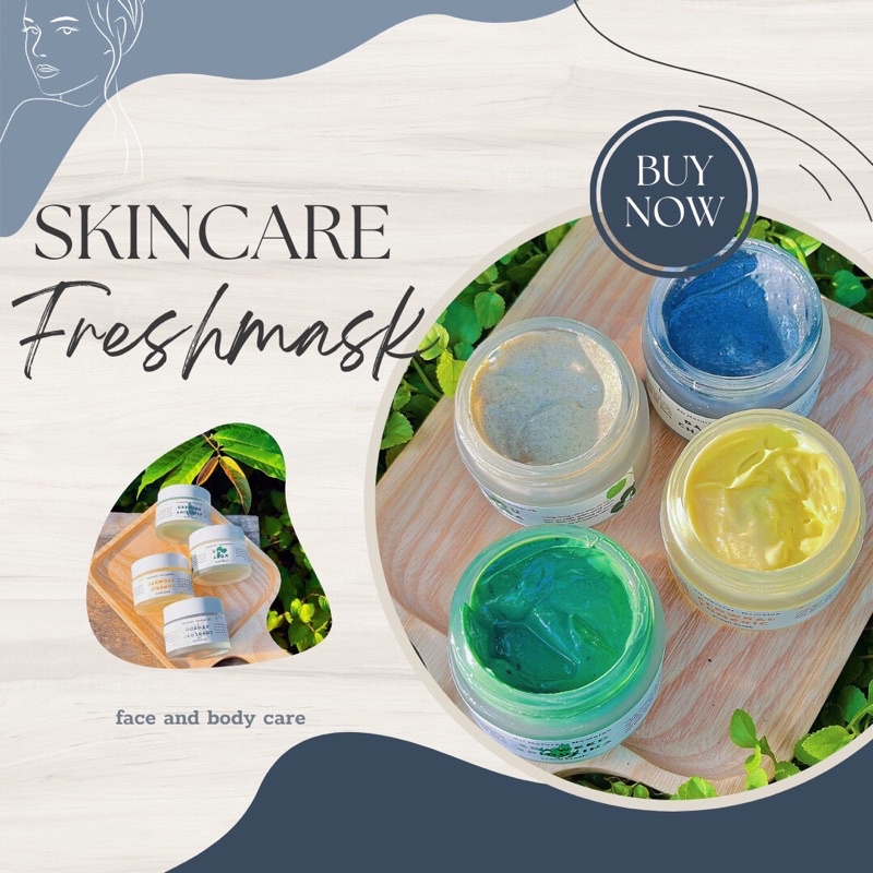 Mặt nạ dưỡng da trắng da Fresh Mask 90% từ thiên nhiên an toàn cho mọi loại da, mỹ phẩm handmade