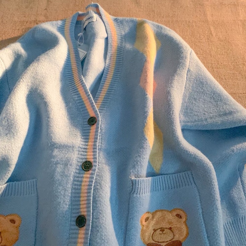 Áo Cardigan Vintage phong cách Hàn Quốc xinh xắn/Cardigan dáng rộng