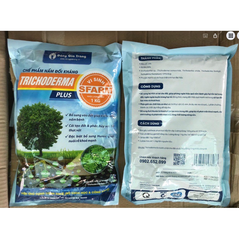 Nấm Đối Kháng Trichoderma Plus Sfarm gói 1kg