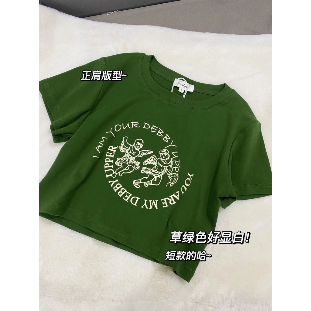 Áo Thun 100% Cotton Tay Ngắn In Họa Tiết Hoạt Hình Dành Cho Nữ