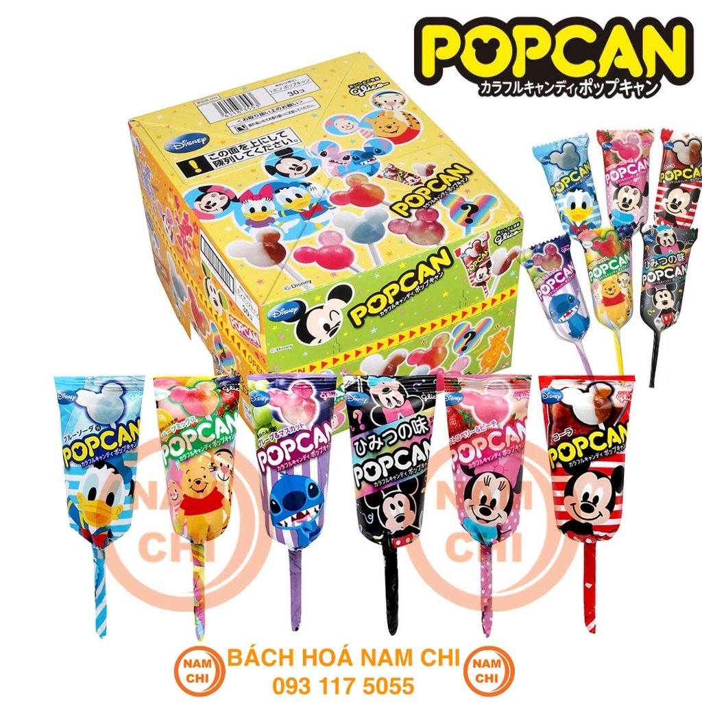 [KẸO MICKEY] Kẹo Mút Trái Cây Glico PopCan Hình Chuột Mickey Disney - Nhật Bản