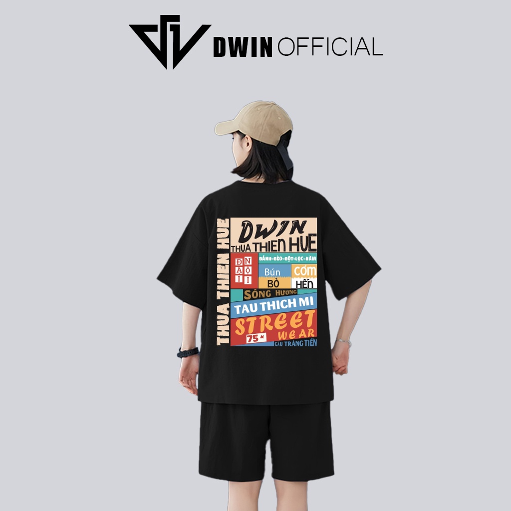 Áo thun unisex Thừa Thiên Huế thời trang DWin basic tee phông trơn nam nữ tay lỡ oversize form rộng