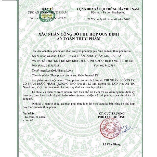 Viên bổ bầu Prenatal IQ bổ sung sắt và vitamin cho bà bầu