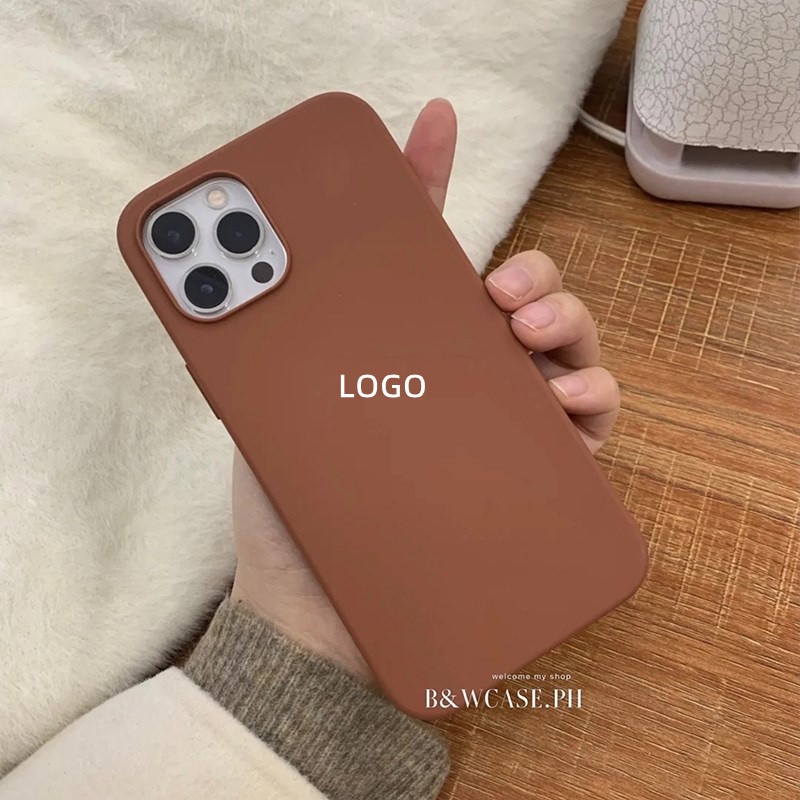 Ốp điện thoại silicon màu nâu ấm áp cho compatible for iPhone 12 11 pro max ix xs max xr se2 6 6s 7 8 plus