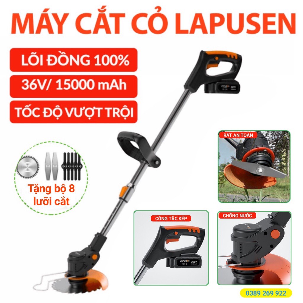 [Rẻ vô địch] máy cắt cỏ [máy cắt cỏ mini] MÁY CẮT CỎ PIN - SIÊU KHỎE , BỀN BỈ pin cực khủng [TẶNG BỘ 8 LƯỠI CẮT]