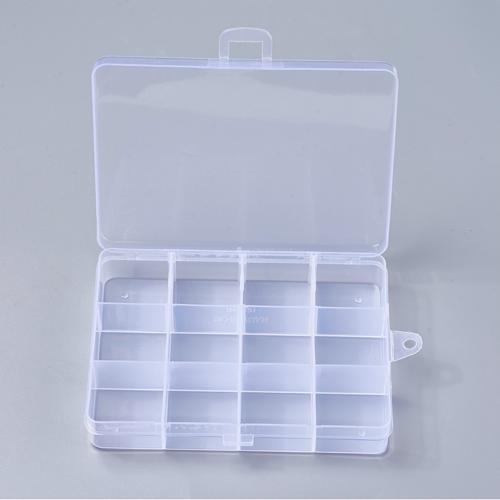 Hộp nhựa đựng phụ kiện thiết kế 12 ngăn 13x10x2.2cm lỗ 0.5cm