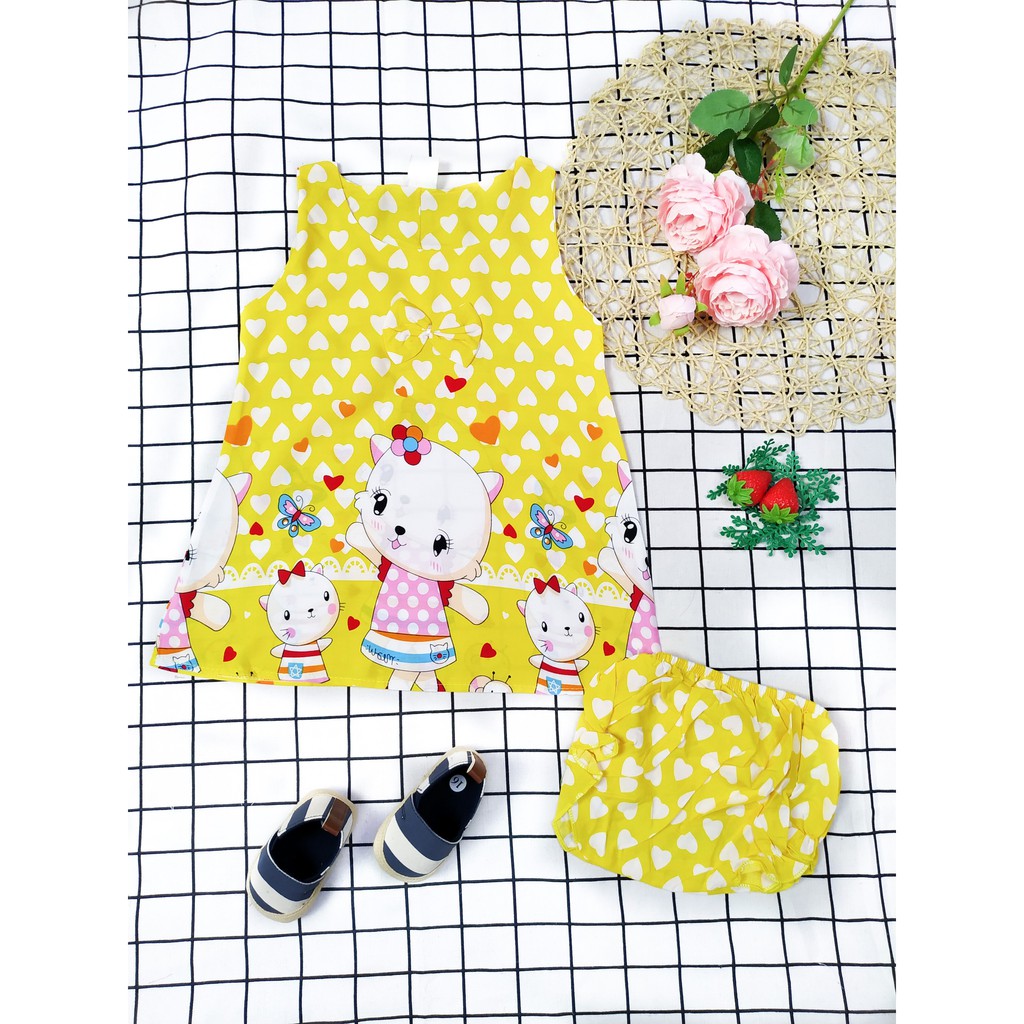 Đầm tole kèm chip bé (5-9kg)