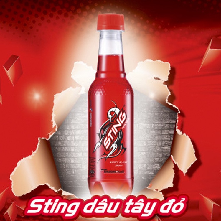 [ Lốc 6 chai] Nước tăng lực Sting dâu tây đỏ.