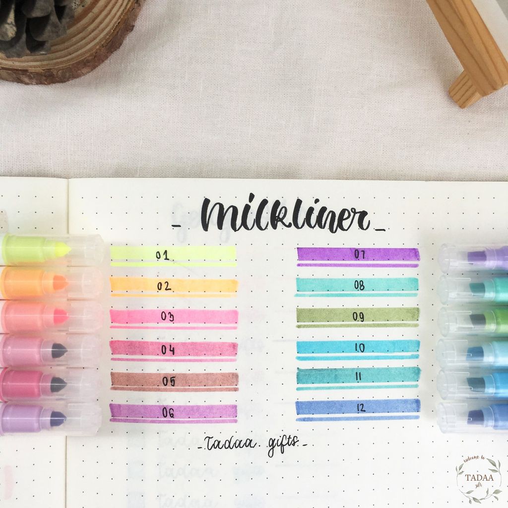 Bút dạ 2 đầu Milkliner nhiều màu bản dupe bút highlight Mildliner