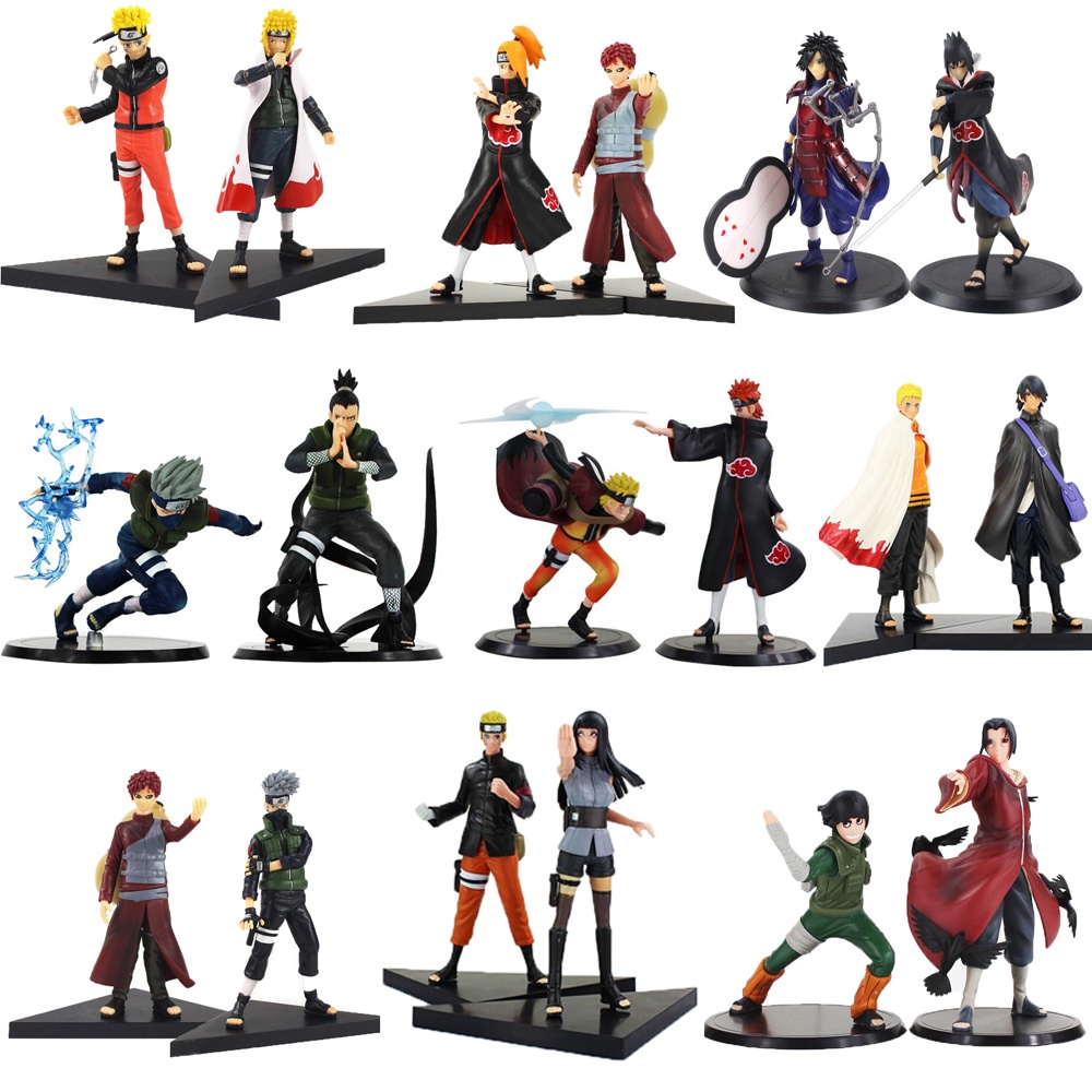 Set 2 Mô Hình Nhân Vật Phim Hoạt Hình Naruto Bằng PVC