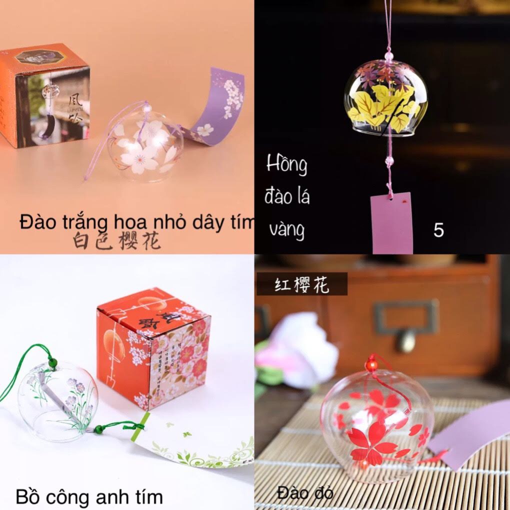 Chuông gió Furin thuỷ tinh Nhật Bản mẫu nhỏ (6x7)