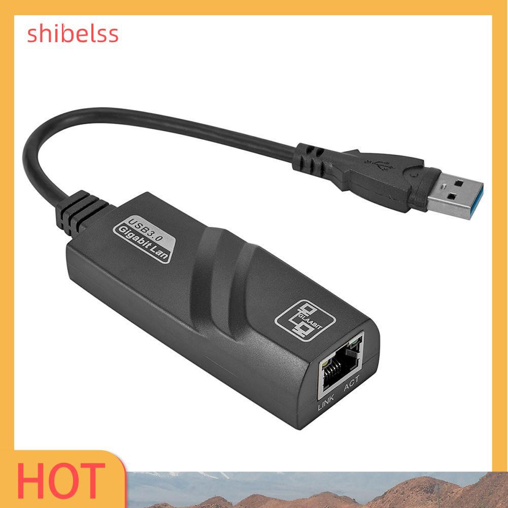 Shibelss Mini USB 3.0 Gigabit Ethernet Adapter USB to RJ45 Lan Network Card for PC