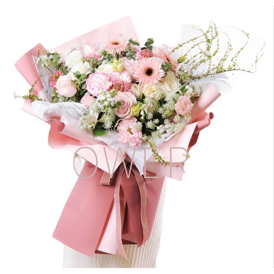Set 5 Giấy Gói Hoa 2 Tông Màu Sắc Dày Dặn Chống Thấm Nước Phong Cách Hàn Quốc