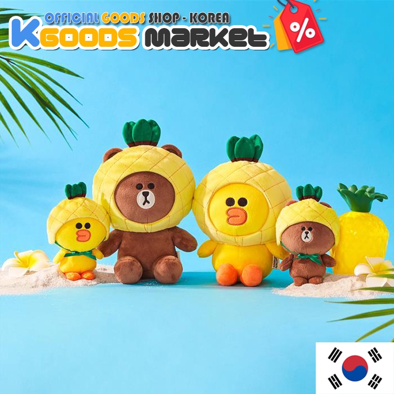 Line Friends Búp Bê Đồ Chơi Hình Gấu Nâu Và Trái Cây Đáng Yêu