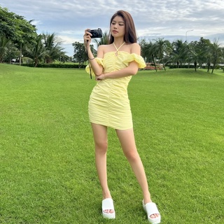 Remolacha | lemon coco dress - đầm body xếp nhún dày dặn