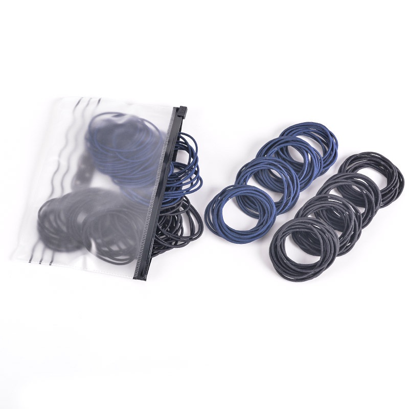 Set 100 Dây Thun Buộc Tóc 1 Lỗ Co Giãn Tốt Tiện Dụng Cho Nữ