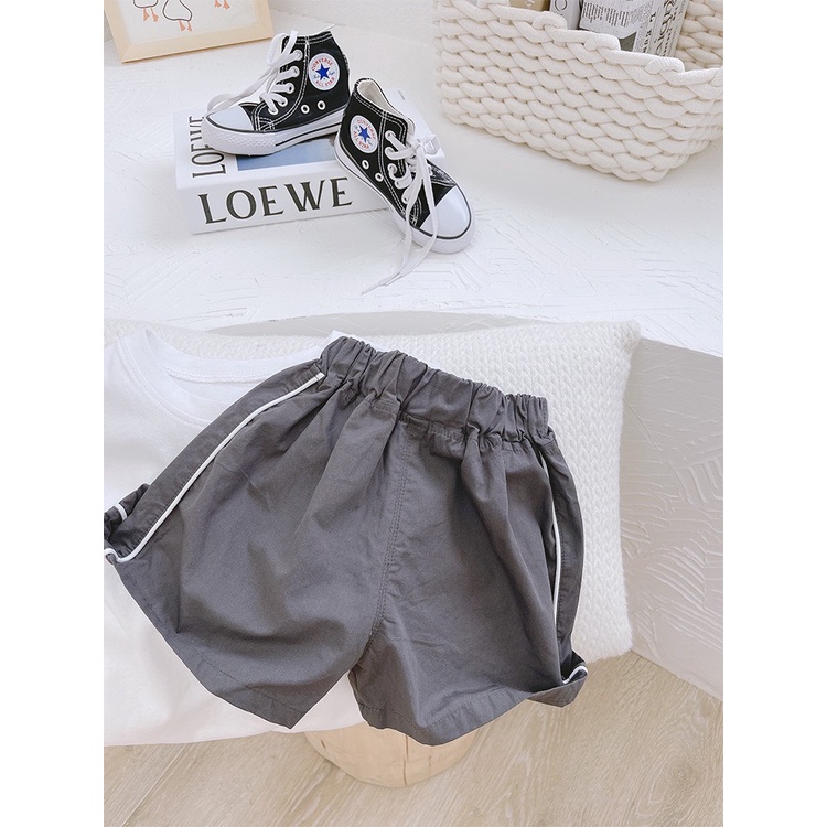 Đồ bộ bé trai, Bộ sát nách bé gái thêu hình miệng cười phối quần viền cho bé từ 8-28kg