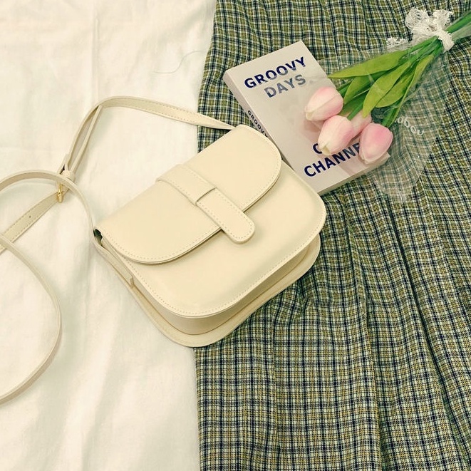 Túi Đeo Chéo Hình Vuông Nhỏ Màu Trơn Phong Cách Phương Tây Thời Trang Cao Cấp Cho Nữ