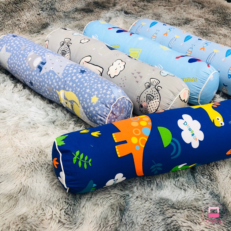 Gối ôm cho bé vải Cotton Hàn Quốc - Ruột Kèm Vỏ (Kích thước 20cm x 60cm)